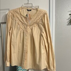 Universal Thread Beige Lace Detail Blouse